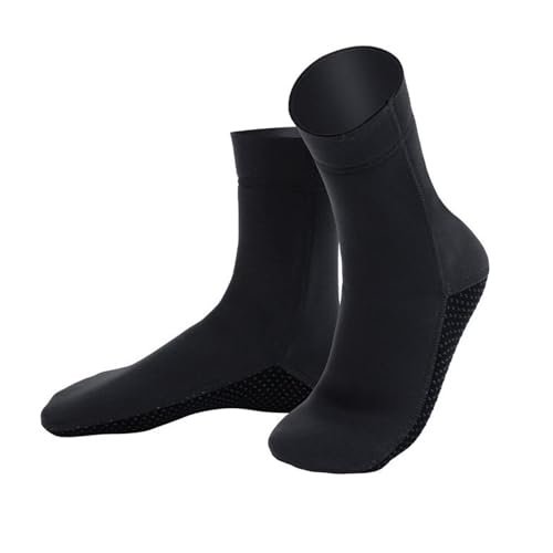 Neoprensocken, leichte Neoprenanzugsocken mit weicher und Flexibler Passform, ideal zum Tauchen, Schwimmtraining und für Wasseraktivitäten(Black,XXL (44-45)) von LIANTIAN