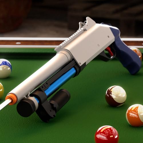 Pool-Stick-Pistole, Billardschläger mit automatischem Auswurf, kraftvoller Schuss, konstante Leistung, Gun-Pool-Queue für ernsthafte Spieler(Blue,85 * 21 * 6 cm) von LIANTIAN