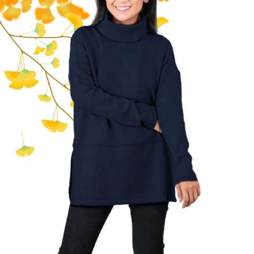 Airessentials Turtleneck Tunic Air Essentials Turtleneck Tunic for Women Air Essentials Tunic Tunic Pullover for Women (Royal Blue,5XL) von LIBIQI