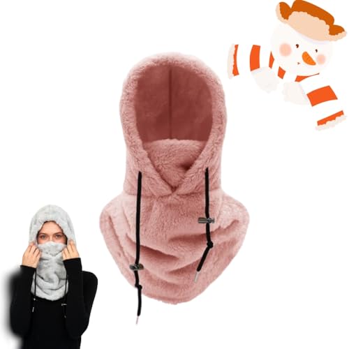 Capucha de Sherpa máscara Facial de invierno resistente al Viento cubierta de cara cálida máscara de esquí de forro Polar para Hombres y Mujeres Gorro bufanda Gorro (Pink,One Size) von LIBIQI