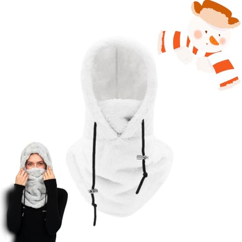 Capucha de Sherpa máscara Facial de invierno resistente al Viento cubierta de cara cálida máscara de esquí de forro Polar para Hombres y Mujeres Gorro bufanda Gorro (White,One Size) von LIBIQI