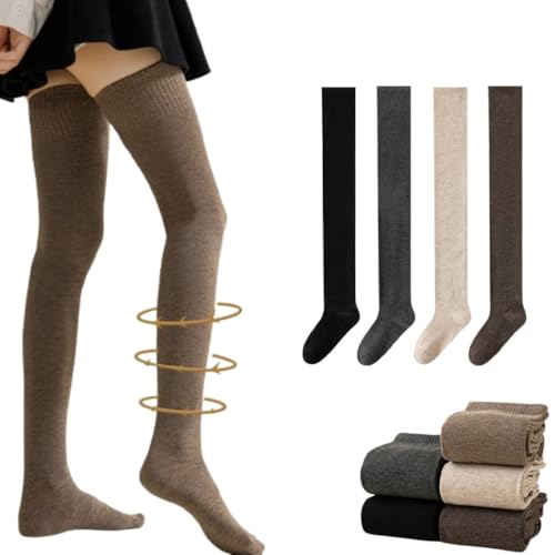 LIBIQI 4PCS Micro-Compression Slimming Knee-High Warm Stocking for Women Knee-High Compression Socks Stockings (4PCS-E,One Size) von LIBIQI