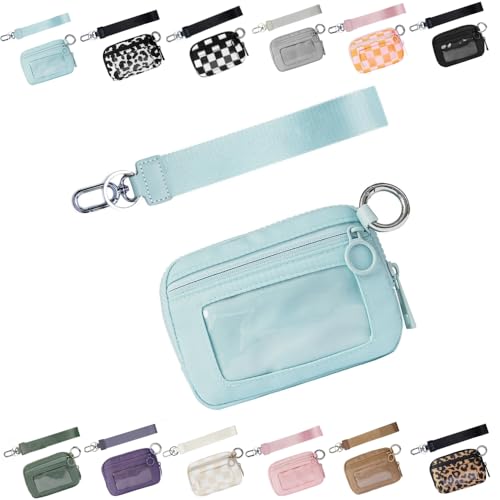 The Iris 'Wallet 2nd Gen, The Iris Pouch Wristlet, Zip Card Case mit ID-Fenster, Women 's Waterproof Nylon Keychain Wallet, The Iris' Card Wallet Keychain Wallet (Azul,Einheitsgröße) von LIBIQI