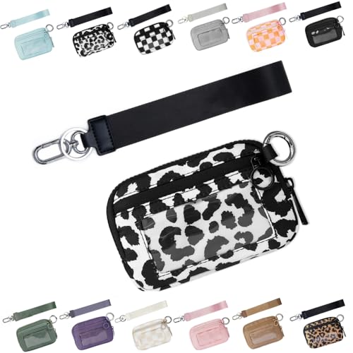 LIBIQI Die Iris Wallet 2nd Gen, die Iris Wallet The Pouch Wristlet Zip Card Case mit ID-Fenster Women 'S Waterproof Nylon Keychain Wallet (Patrón de vaca,Einheitsgröße) von LIBIQI