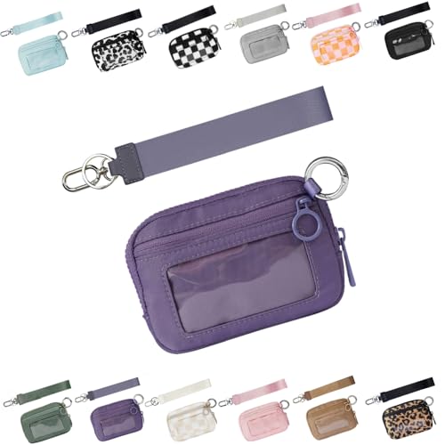 The Iris 'Wallet 2nd Gen, The Iris Pouch Wristlet, Zip Card Case mit ID-Fenster, Women 's Waterproof Nylon Keychain Wallet, The Iris' Card Wallet Keychain Wallet (Violeta,Einheitsgröße) von LIBIQI