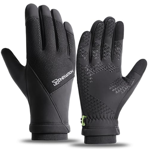 LICHENGTAI Herren Winterhandschuhe, Outdoor Touchscreen Winterhandschuhe Herren Warme Fahrradhandschuhe rutschfeste Sport Handschuhe für Laufen Radfahren Fahren Angeln von LICHENGTAI