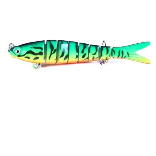 Hochrealistische Köder 13,7 10 8 cm, Swimbait realistischer Multigelenk, 11.4/13/18/27G, Swimbait Multi Gelenk Hard Bait 1 Stück (Bright Green) von LIFABOLA