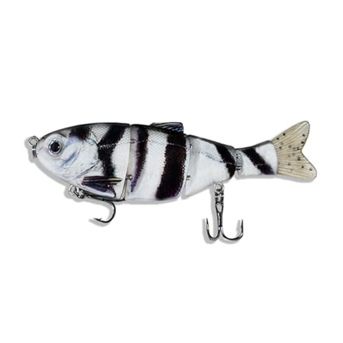 LIFABOLA 37 g lebensechte Salzwasser-Angelköder mit toller Aktion, Rigged Swimbaits Kit 14 cm, mehrfarbiger 5-Segment-Angelköder 1 Stück(Black) von LIFABOLA