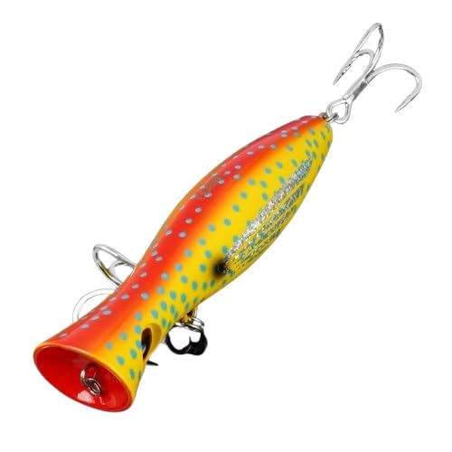 LIFABOLA 43 g/78 g/150 g schwimmender Topwater-Wobbler, 12 cm/16 cm/20 cm große künstliche Harte Köder, Popper-Angelköder, 1 Stück(Orange,160mm x 78) von LIFABOLA