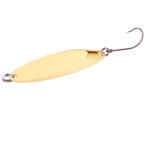 LIFABOLA Spinnerbait mit Einzelhaken / Treble, 3g 5g 7g 10g 14g 21g 28g harte Köder, Metalllöffel Angelköder für Forelle Hecht 1 Stück (Gold, 31 mm x 3) von LIFABOLA