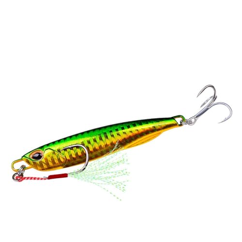 LIFABOLA Swimbaits-Köder mit massiven Edelstahlringen, 10 g, 15 g, 20 g, 30 g, 40 g, 60 g, Rigged Swimbaits-Kit, Metall-Jig-Angelköder(Green,40) von LIFABOLA