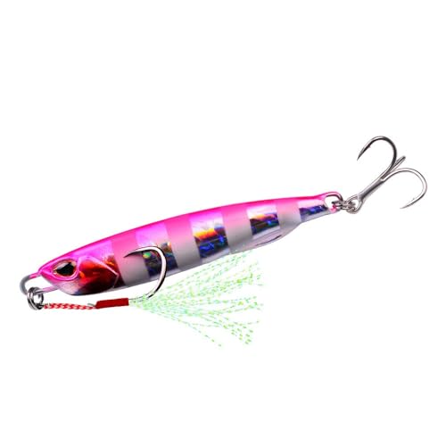 LIFABOLA Swimbaits-Köder mit massiven Edelstahlringen, 10 g, 15 g, 20 g, 30 g, 40 g, 60 g, Rigged Swimbaits-Kit, Metall-Jig-Angelköder(Pink,20) von LIFABOLA