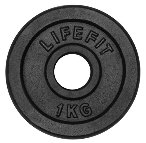 LIFEFIT Hantelscheiben, schwarz, 1 kg von LIFEFIT