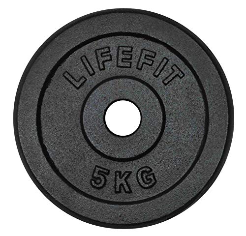 LIFEFIT Hantelscheiben, schwarz, 5 kg von LIFEFIT