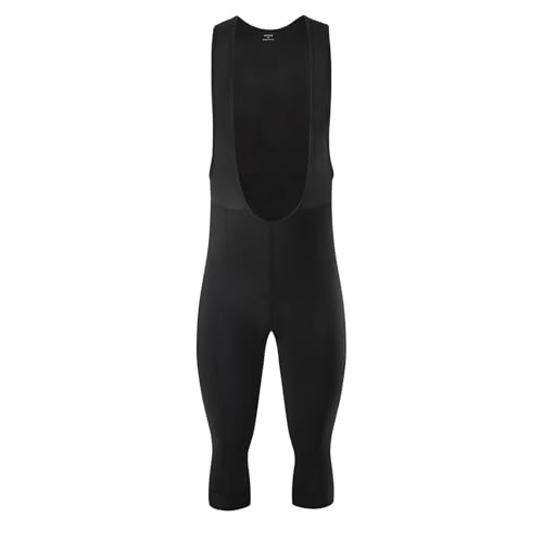 LIFESTARTA Trägerhose Fahrrad-Trägerhose, 3/4-lange Thermo-Fleece-Fahrrad-Trägerhose, Winter-Fahrradhose, kalte Winter-Fahrradhose Trägerhosen Radsport(Black,L) von LIFESTARTA