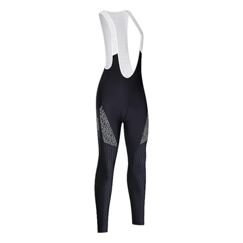 LIFESTARTA Trägerhose Frauen Radfahren Trägerhose Herbst Schnell Trocknend Atmungsaktive Outdoor-Sport Fahrrad Strumpfhosen Reflektierende Mit Taschen Hosen Trägerhosen Radsport(Cycling bib Pants,XL) von LIFESTARTA