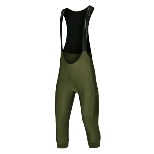 LIFESTARTA Trägerhose Herren 2 Taschen 3/4 Radfahren Trägerhose Sommer Frühling Herbst Fahrradhose Fahrradbekleidung Hose Trägerhosen Radsport(Green,L) von LIFESTARTA