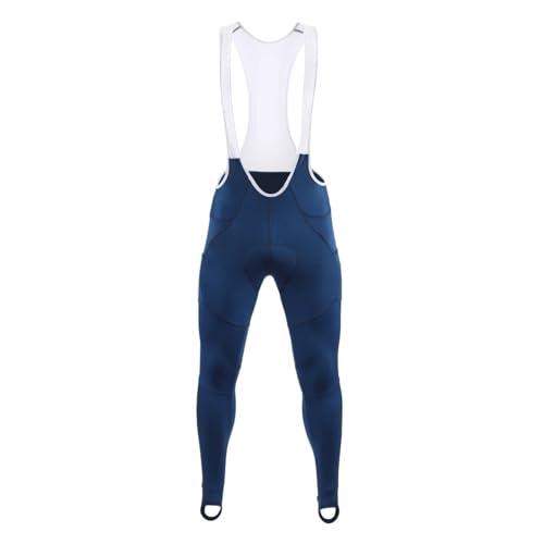 LIFESTARTA Trägerhose Herren-Fahrrad-Trägerhose, Winter, schnell trocknend, Fleece, Thermo-Fahrradhose, hochwertige Lange Trägerhose Trägerhosen Radsport(Blue,S) von LIFESTARTA