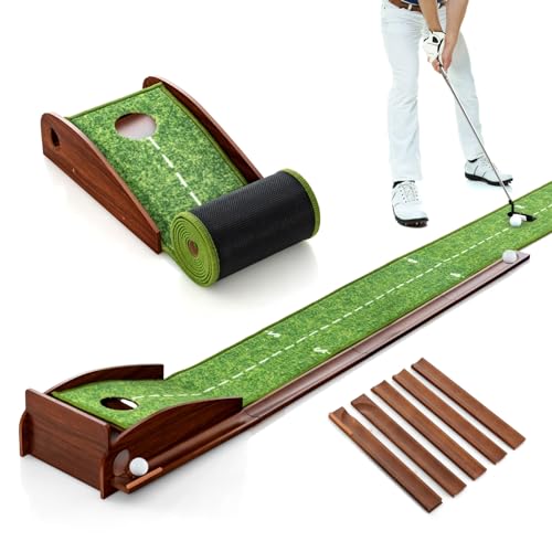 LIFEZEAL Golf Putting Matte, Golfmatte mit Löchern, Tragbarer Golf Übungsmatte mit automatischer Rückkehr, Golfübungsgeräte mit 3 Bälle, Golf Matte für den Innenbereich & Außenbereich (1 Loch) LIFEZEAL Golf Putting Matte, Golfmatte mit Löchern, Tragbarer Golf Übungsmatte mit automatischer Rückkehr, Golfübungsgeräte mit 3 Bälle, Golf Matte für den Innenbereich & Außenbereich (1 Loch) von LIFEZEAL