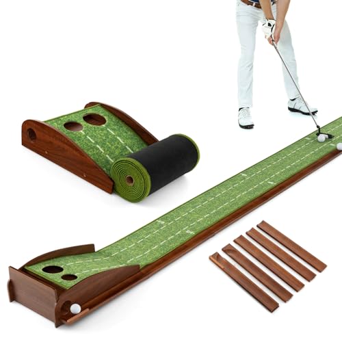 LIFEZEAL Golf Putting Matte, Golfmatte mit Löchern, Tragbarer Golf Übungsmatte mit automatischer Rückkehr, Golfübungsgeräte mit 3 Bälle, Golf Matte für den Innenbereich & Außenbereich (2 Löcher) LIFEZEAL Golf Putting Matte, Golfmatte mit Löchern, Tragbarer Golf Übungsmatte mit automatischer Rückkehr, Golfübungsgeräte mit 3 Bälle, Golf Matte für den Innenbereich & Außenbereich (2 Löcher) von LIFEZEAL