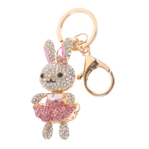 3St Hase Schlüsselanhänger Bunny Schlüsselanhänger Schlüsselbund Hasen-Dekor schönes Kaninchen Hase zum Aufhängen Schlüsselanhänger-Charm kleines Häschendekor Zinklegierung Rosa LIFKOME von LIFKOME