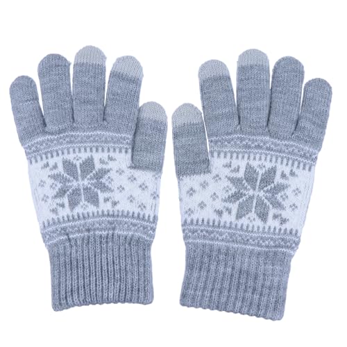 LIFKOME 1 Paar Snowflake Touchscreen-Handschuhe Fahrradhandschuhe Winter Warme Handschuhe Warme Graue Handschuhe Winddichte Unisex-Handschuhe Winddichte Outdoor-Handschuhe Grey Garn von LIFKOME