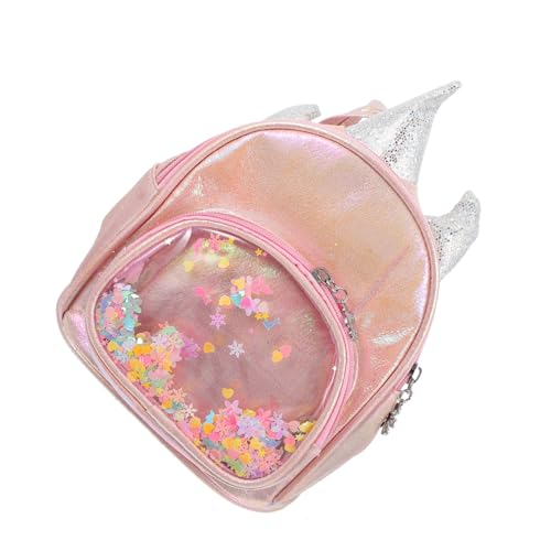 LIFKOME 1 STK Kinderrucksack Rucksack Mit Pailletten Mini-Rucksack Für Kinder Lässige Tagesrucksäcke Mädchen Outdoortasche Rucksack Für Mädchen Kofferrucksack Für Die Reise Rosa Pu-Leder von LIFKOME