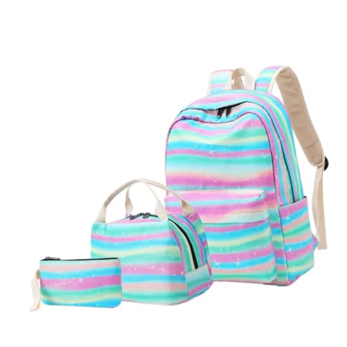 LIFKOME 1 Satz 3 STK Regenbogen-Schultasche Schulrucksack Studententasche Schulrucksäcke für Mädchen Schulranzen büchertasche School Bags Mädchen Schultasche stylischer Kinderrucksack von LIFKOME