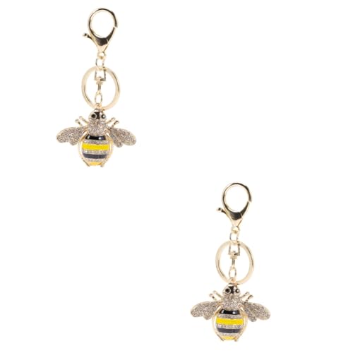 LIFKOME 2St Biene Schlüsselanhänger Bag Charm autoanhänger kaufen Key Chain kfz anhänger Schlüsselringe Autotasche Auto schlüsselanhänger Strass-Schlüsselanhänger Legierung Strass Yellow von LIFKOME