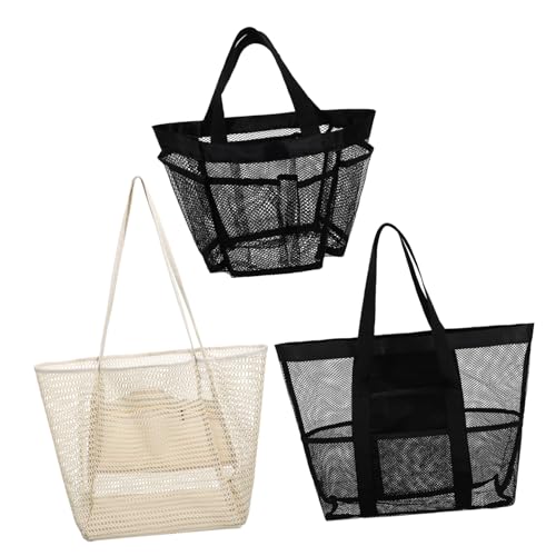 LIFKOME 3St Strandtasche Mesh-Schwimmtasche Urlaubshandtaschen Netz-Reisetasche Picknicktasche Strand zubehör urlaubstasche Pool-Aufbewahrungstasche Netztasche für Schwimmsachen Nylon von LIFKOME