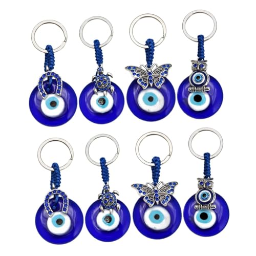 LIFKOME 8 STK Schlüsselanhänger dekorative Böse-Augen-Dekore türkisches Dekor böser Blick geldbörse glucksbringer car Key Chain Schlüsselversorgung tragbarer böser Blick-Anhänger Glas von LIFKOME