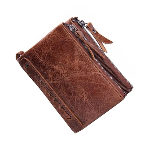 LIFKOME Echte Handtasche Kreditkartenetui Für Damen Id-geldbörsen Für Männer Vintage-geldbörse Trendige Geldbörsen Herren Geldbörse Wechselgeldbörse Für Damen Geldbörse Für Männer Brown von LIFKOME