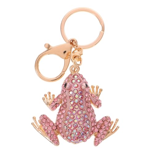 LIFKOME Frosch Schlüssel Bund Hahn-anhänger Frosch Autozubehör Taschenanhänger Froschdekorationen Frosch-schreibtischzubehör Aufblasbarer Frosch Frosch-schlüsselanhänger Rosa Diamant von LIFKOME