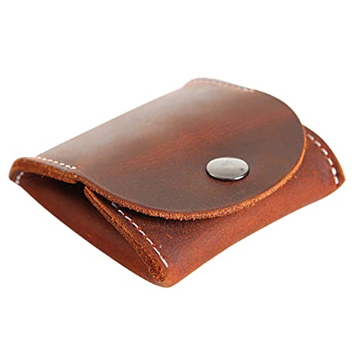 LIFKOME Mini-Geldbörse kleingeldbörse small Wallet Mini geldbörse minigeldbörse leichte Geldbörse Dekorativer Münzorganisator Tasche für Münzen verschleißfester Münzbeutel Leder Chocolate von LIFKOME