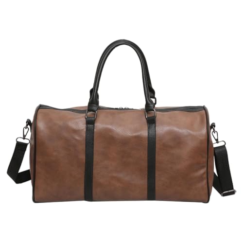 LIFKOME Elegante Braune Reisetasche Aus Pu-Leder Für Übernachtungen. Kuriertasche. Bequeme Schultergurte Für Besondere Anlässe von LIFKOME