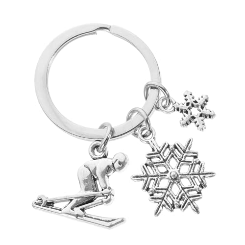 LIFKOME Schlittschuh-schlüsselanhänger Schneebälle Bonbon-armbänder Dekorativer Schlüsselanhänger Echter Schnee Schneepulver Anhänger Schlüsselanhänger Schneeball Zinklegierung von LIFKOME