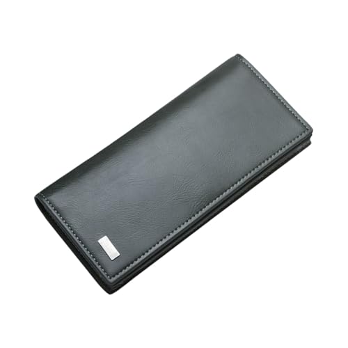 LIFKOME langes Scheckheft Herren Geldbörse Kreditkartenetuis kreditkartenhalter Credit Card Holder herrenportemonnaies Brieftasche Lange Ledergeldbörse Ledergeldbörsen für Herren Green von LIFKOME