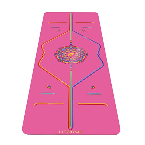Liforme Bedruckte Yogamatten-Kollektion – patentiertes Ausrichtungssystem, rutschfest, umweltfreundlich, biologisch abbaubar, schweißbeständig, lang, breit und dick für Komfort – Dankbarer Pink Liforme Bedruckte Yogamatten-Kollektion – patentiertes Ausrichtungssystem, rutschfest, umweltfreundlich, biologisch abbaubar, schweißbeständig, lang, breit und dick für Komfort – Dankbarer Pink von LIFORME