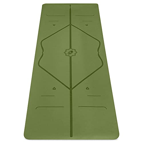 LIFORME Yogamatte - Die Weltweit Beste Umweltfreundliche, rutschfeste Yoga Matte Mit Dem Originalen Einzigartigen Ausrichtungsmarkierungssystem - Biologisch Abbaubare Matte (Olive) von LIFORME