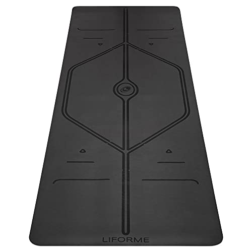 Liforme XL Yogamatte – kostenlose Yogatasche, patentiertes Ausrichtungssystem, kriegerähnlicher Griff, rutschfest, umweltfreundlich und biologisch abbaubar, lang, breit, 4,2 mm dicke Matte für Komfort von LIFORME