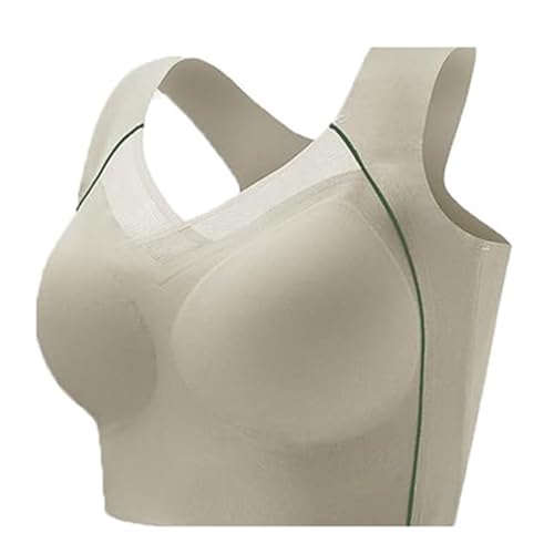 LIHWKD Haltungskorrektur-BH, bequemer Damen-BH mit tiefen Körbchen, Nahtloser, sexy Push-up-BH ohne Bügel (5XL,Green) von LIHWKD