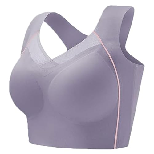 LIHWKD Haltungskorrektur-BH, bequemer Damen-BH mit tiefen Körbchen, Nahtloser, sexy Push-up-BH ohne Bügel (5XL,Purple) von LIHWKD