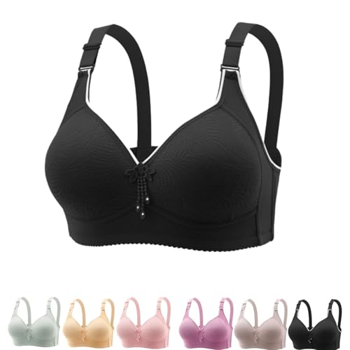 LIHWKD Modischer BH, Push-up-BH mit verstellbaren Trägern für Damen, Push-up-BH für Damen (44,Black) von LIHWKD