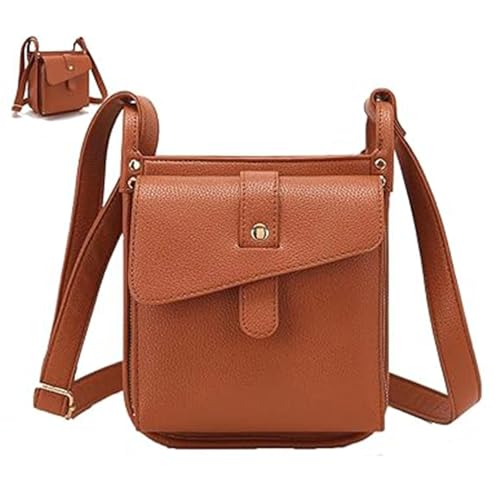 LIHWKD Umhängetasche, Umhängetasche aus Leder mit einzigartigem Design, Umhängetaschen für Damen (Brown) von LIHWKD