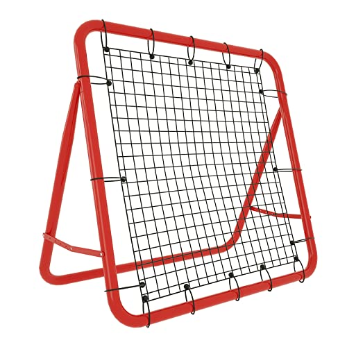 LILIIN Fußball Rebounder Netz Kickback Rückprallwand Fussball Trainingszubehör Ajustable de 5 Niveles, Torwand für Training Kinder und Erwachsene Rot von LILIIN