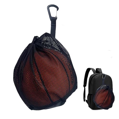 Ballnetz 1 Ball,Basketball Tasche,Balltasche Fussball,Volleyball Netz Rucksack,Handball Net Bag Zubehör,Schwarz Mesh Sport Rucksäcke mit Kordelzug Tragbare Faltbar Aufbewahrung Netztasche,für Kinder Ballnetz 1 Ball,Basketball Tasche,Balltasche Fussball,Volleyball Netz Rucksack,Handball Net Bag Zubehör,Schwarz Mesh Sport Rucksäcke mit Kordelzug Tragbare Faltbar Aufbewahrung Netztasche,für Kinder von LILIKAI