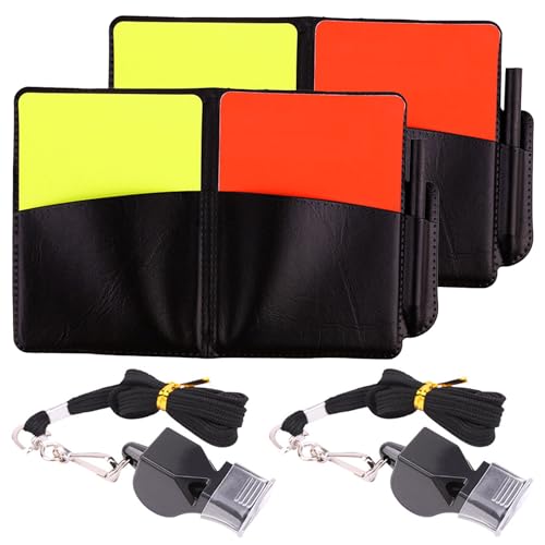LINGJIA 2 Stück Fußball Karten, Schiedsrichter Kit, Schiedsrichter Karte,Kinder Schiedsrichter Pfeife, Sportzubehör, Schiedsrichter Pfeife Fußball, Schiedsrichter Ausrüstung für Fußballspiele LINGJIA 2 Stück Fußball Karten, Schiedsrichter Kit, Schiedsrichter Karte,Kinder Schiedsrichter Pfeife, Sportzubehör, Schiedsrichter Pfeife Fußball, Schiedsrichter Ausrüstung für Fußballspiele von LINGJIA