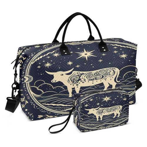 LINNIKEEEE Süßes Cartoon Einhorn Reise-Seesäcke, Sporttasche, Weekender Handtasche mit Kulturbeutel für Damen Mädchen Herren von LINNIKEEEE