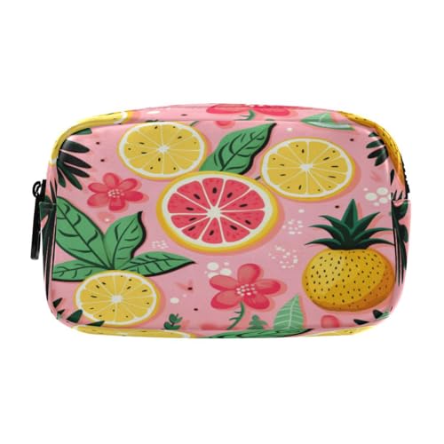 LINNIKEEEE Tropische Frucht Rosa Ananas Federmäppchen, Kosmetiktasche,Make-Up-Tasche,Studenten-Stiftetui für Mädchen Jungen von LINNIKEEEE