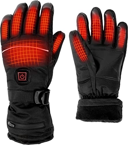 LINTRY Beheizte Handschuhe, 4000mAh Wiederaufladbare Elektrische Beheizte Handschuhe, wasserdichte Winter Touchscreen Thermische Handschuhe für Radfahren Skifahren Camping Wandern, Männer Frauen (XL) von LINTRY